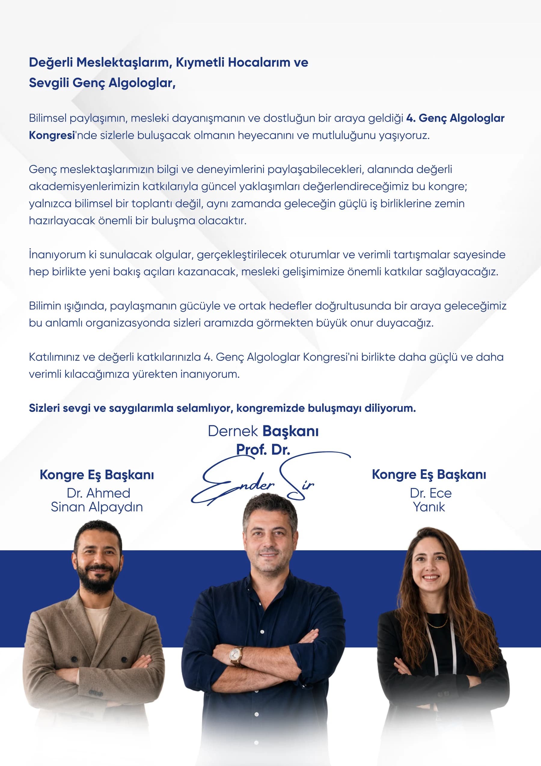 4. Genç Algologlar Kongresi davet mesajı